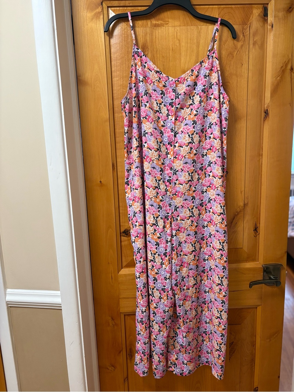 Boohoo Pink Floral Spaghetti-Strap Jumpsuit